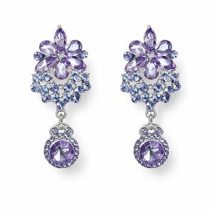 ⚜️ Lavender Crystal Floral Earrings 💎